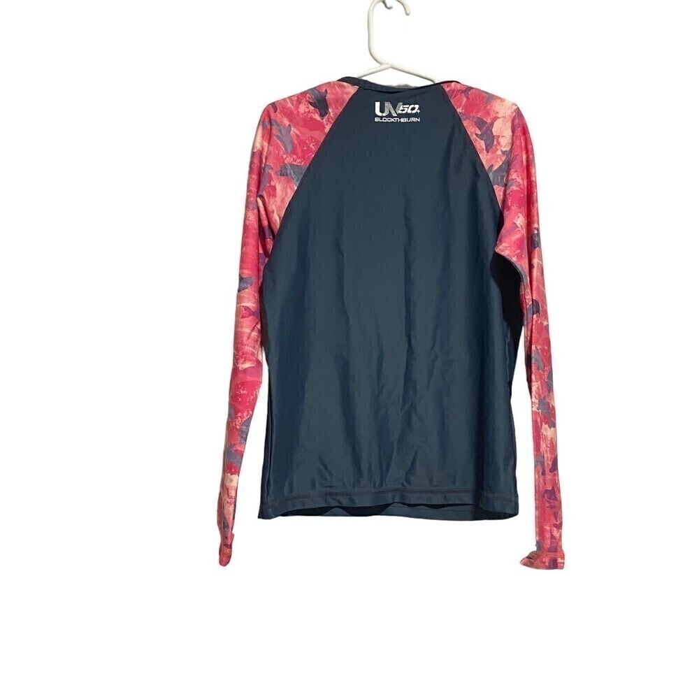 NWT SPEEDO UV Kids Rash Guard Swim‎ Shirt Top Long Sleeve Gray Medium Colorblock - Picture 3 of 9